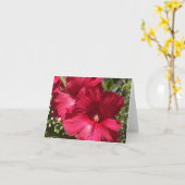 ディナープレートレッドハイビスカス カード (黄色い花)