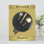 ディナープレート。ディナフォーマルーパーティの招待状 招待状 (スタンド正面)