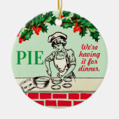 ディナーベイカーベーカリーのパティシエのためのヴィンテージパイ セラミックオーナメント (正面)