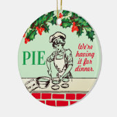 ディナーベイカーベーカリーのパティシエのためのヴィンテージパイ セラミックオーナメント (左)