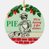 ディナーベイカーベーカリーのパティシエのためのヴィンテージパイ セラミックオーナメント (裏面)