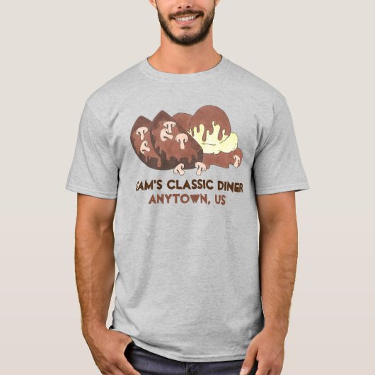 ディナーミートローフ食カスタマイズ品レストランドスタッフ Tシャツ (正面)