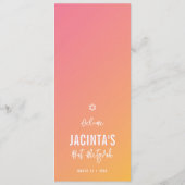 ディナーメニュモダンー星ピンク黄色グラデーシグラデーションョン メニュー (裏面)