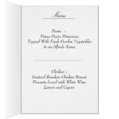 ディナーメニューカードティール（緑がかった色）ブルー金ゴールドブラック (内側 (右))