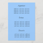 ディナーメニューカード、デイジー花 メニュー (裏面)