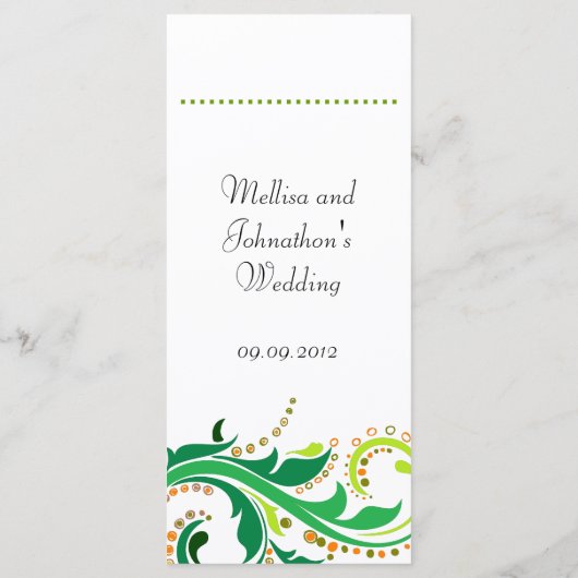 ディナーメニューカード、旋回フローラ メニュー (裏面)