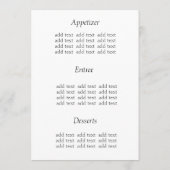 ディナーメニューカード、星空の夜 メニュー (裏面)