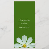 ディナーメニューカード。白デイジー花 メニュー (裏面)