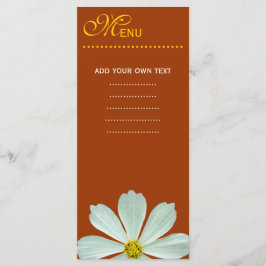 ディナーメニューカード。白デイジー花 メニュー