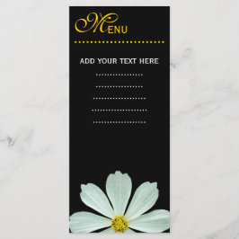 ディナーメニューカード。白デイジー花 メニュー