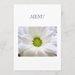 ディナーメニューカード。純白デイジー花 メニュー