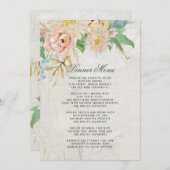 ディナーメニューサマーウォーターカラー赤面フローラ メニュー (正面/裏面)