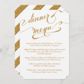 ディナーメニューフォーマル披露宴スクリプト金ゴールドグリッター メニュー (正面/裏面)