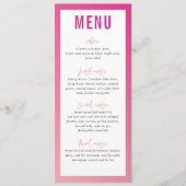 ディナーメニューモダンスターかわいらしピンクグラデーショングラデーション メニュー (正面)