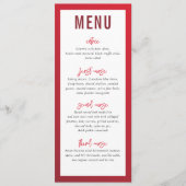 ディナーメニューモダン星の赤いブルゴーニュのグラデーション メニュー (正面)