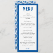 ディナーメニュー 現代的なブロック ロイヤルブルー メニュー (正面/裏面)