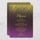 ディナーメニュー | 紫と金ゴールド メニュー (正面/裏面)