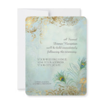 ディナーレセプション　ピーコックの羽根　エレガントなウェディング