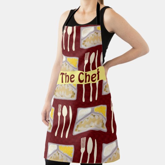 ディナー凍っていズおもしろいキッチエピック食事パターン エプロン (インサイチュ)
