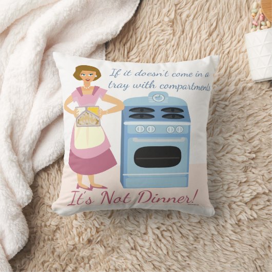 ディナー凍ってい夕飯スローガンKitsch Fifties妻 クッション (ブランケット)