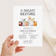 ディナー前夜のリハーサルとドリンク招待状