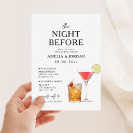 ディナー前夜のリハーサルとドリンク招待状 招待状