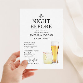 ディナー前夜のリハーサルとドリンク招待状 招待状
