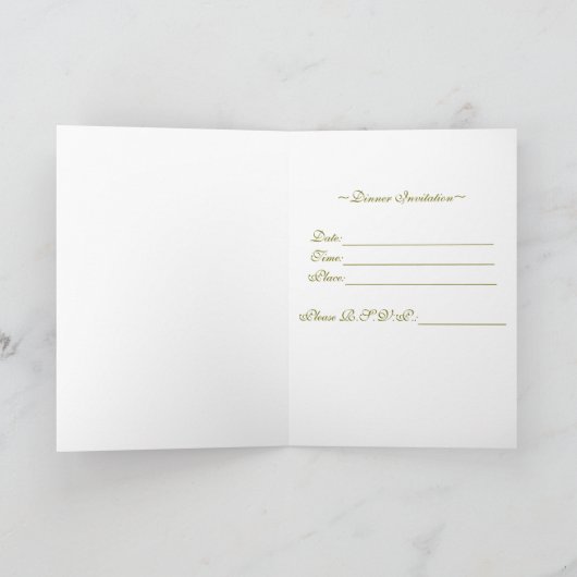 ディナー招待状 招待状 (内部)