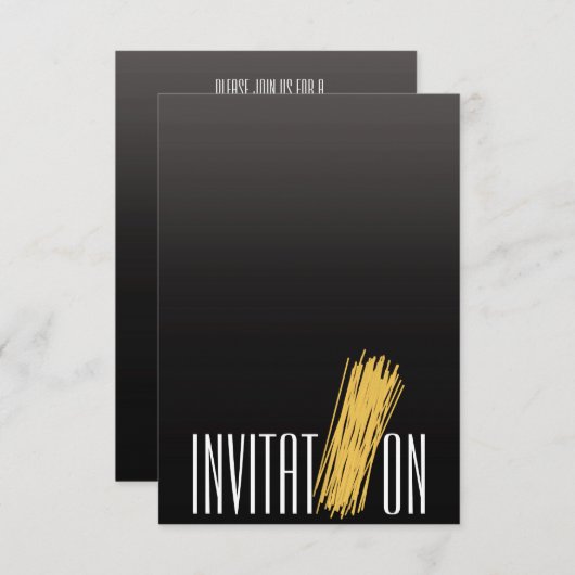 ディナー料理パーティーイタリアンスパゲティマリン 招待状 (正面/裏面)