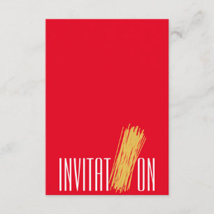 ディナー料理パーティーイタリアンスパゲティ 招待状