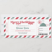 ディナー日付ナイトレストランクリスマスバウチャー 招待状 (正面)