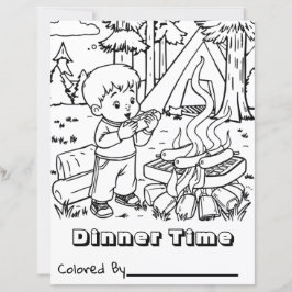 ディナー時間 | キッズキャンピングカラーリングページ