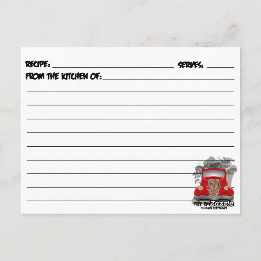 ディナー用ロードキルレシピカード ポストカード (裏面)