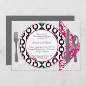 ディナー用大皿の招待 招待状 (正面/裏面)