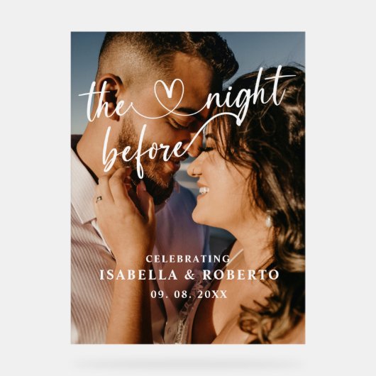 ディナー結婚サインの前の夜 アクリルサイン (正面)