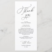 ディナー結婚プレイス設定サンキューカード プログラム (正面)