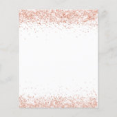 ディナー結婚メニュー白バラ金ゴールド紙吹雪 (裏面)