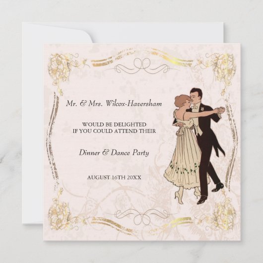 ディナー&ダンスパーティの招待状 招待状 (正面)