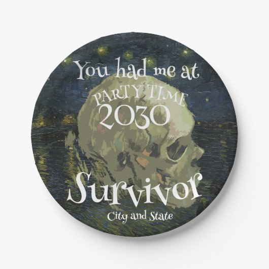 ディナー ハッピーアワー ガールズ ボーイズ ナイトアウト 2024 ワイン ペーパープレート (正面)