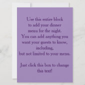 ディナー・パーティInitations 招待状 (裏面)