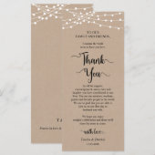 ディナー·プレイス·セッティング·サンキュー、クラフ素朴ト·カード プログラム (正面/裏面)