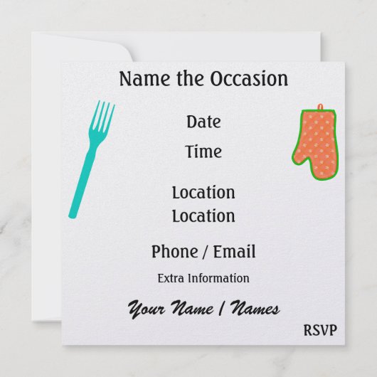 ディナー/ランチ/ BBQ - SRF 招待状 (裏面)