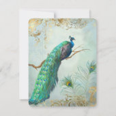 ディナー・レセプション　ピーコックの羽根　エレガントなウェディング 招待状 (裏面)