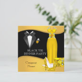 ディナ企業のーフォーマルパーティーブラックタイイエロー2 招待状 (スタンド正面)