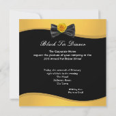 ディナ企業のーフォーマルパーティーブラックタイイエロー 招待状 (裏面)