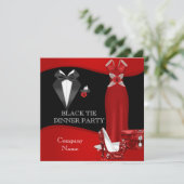 ディナ企業のーフォーマルパーティーブラックタイレッド3 招待状 (スタンド正面)