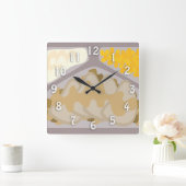 ディナ凍っていータイムおもしろいチーキーアートデザイン スクエア壁時計 (ホーム)