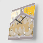 ディナ凍っていータイムおもしろいチーキーアートデザイン スクエア壁時計 (傾斜)