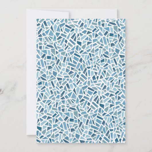 ディナ地中海のーパーティーブルーモザイクタイル セーブザデート (裏面)