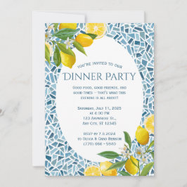 ディナ地中海のーパーティーブルーモザイクタイル セーブザデート